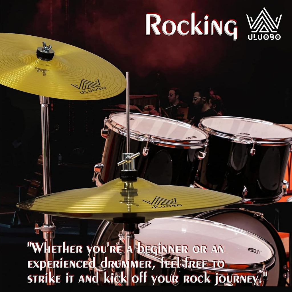 Cymbal Pack for Drum, 7 Pieces Drum Cymbals Set | 10"/14"Hihats/16"Crash/20"Ride/16"O-zone/18" China Cymbal with