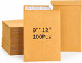 Self Seal Catalog Envelopes 9x12, 100 Pack, Yellow Brown Kraft Manilla