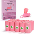 Pink Dog Poo Bags Lavender scent with Dispenser - 300 Large Poop Bags, Extra Thicken Strong Corn Starch Blended Leak