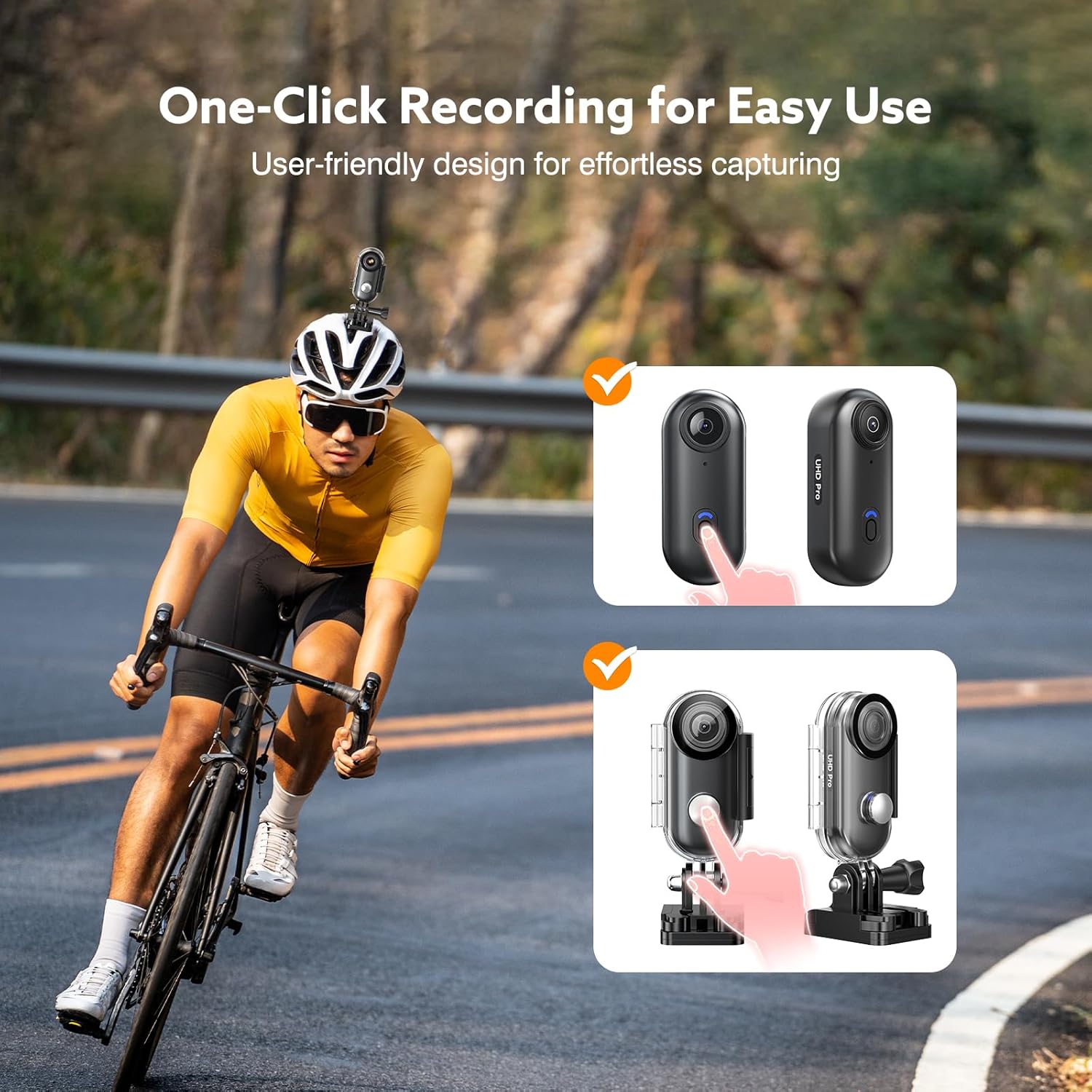 Z10 4K Action Camera, 64GB Wearable Sports Camera with Waterproof Case, Magnetic Clip, Small Body Cam for Cycling