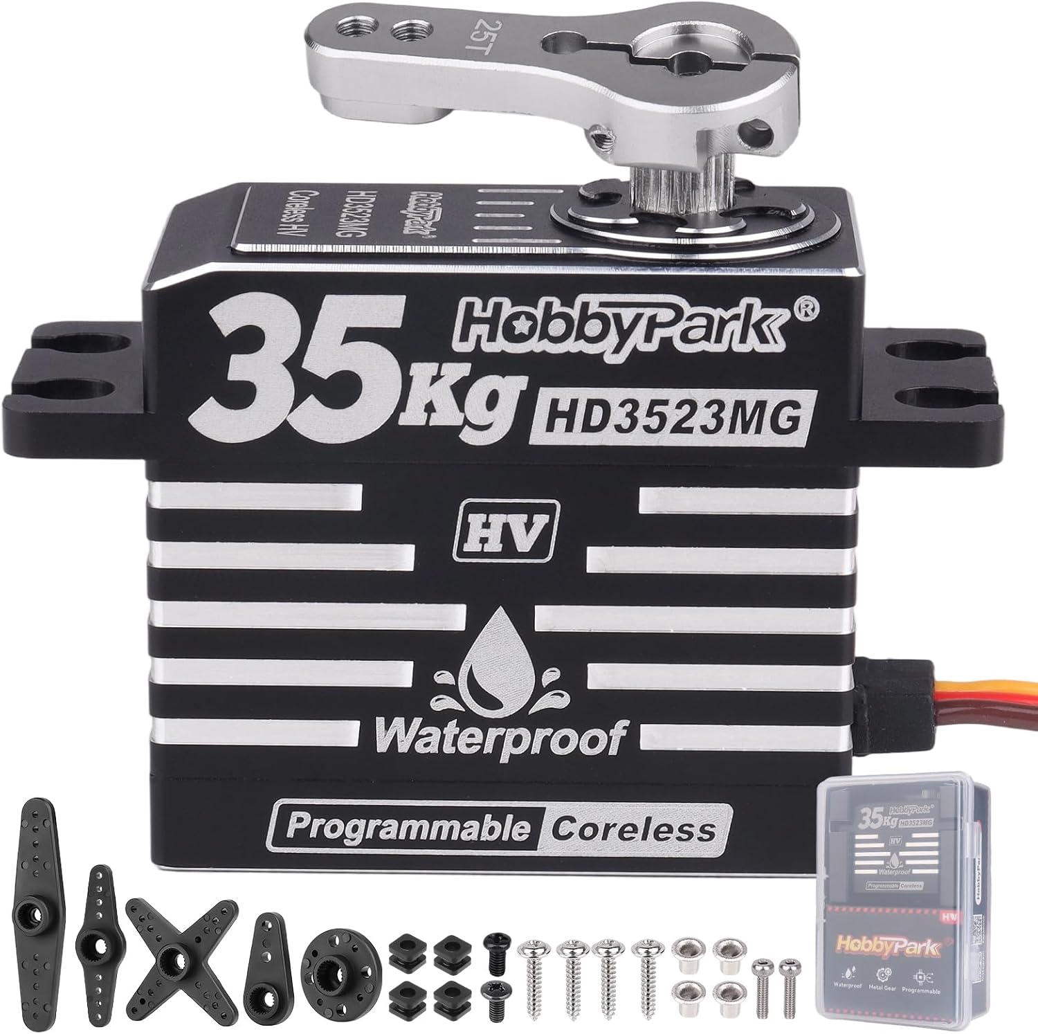35kg RC Servo Waterproof High Torque Metal Gear Digital Stainless Steel Gears Aluminum Case for 1/7 1/8 1/10 RC