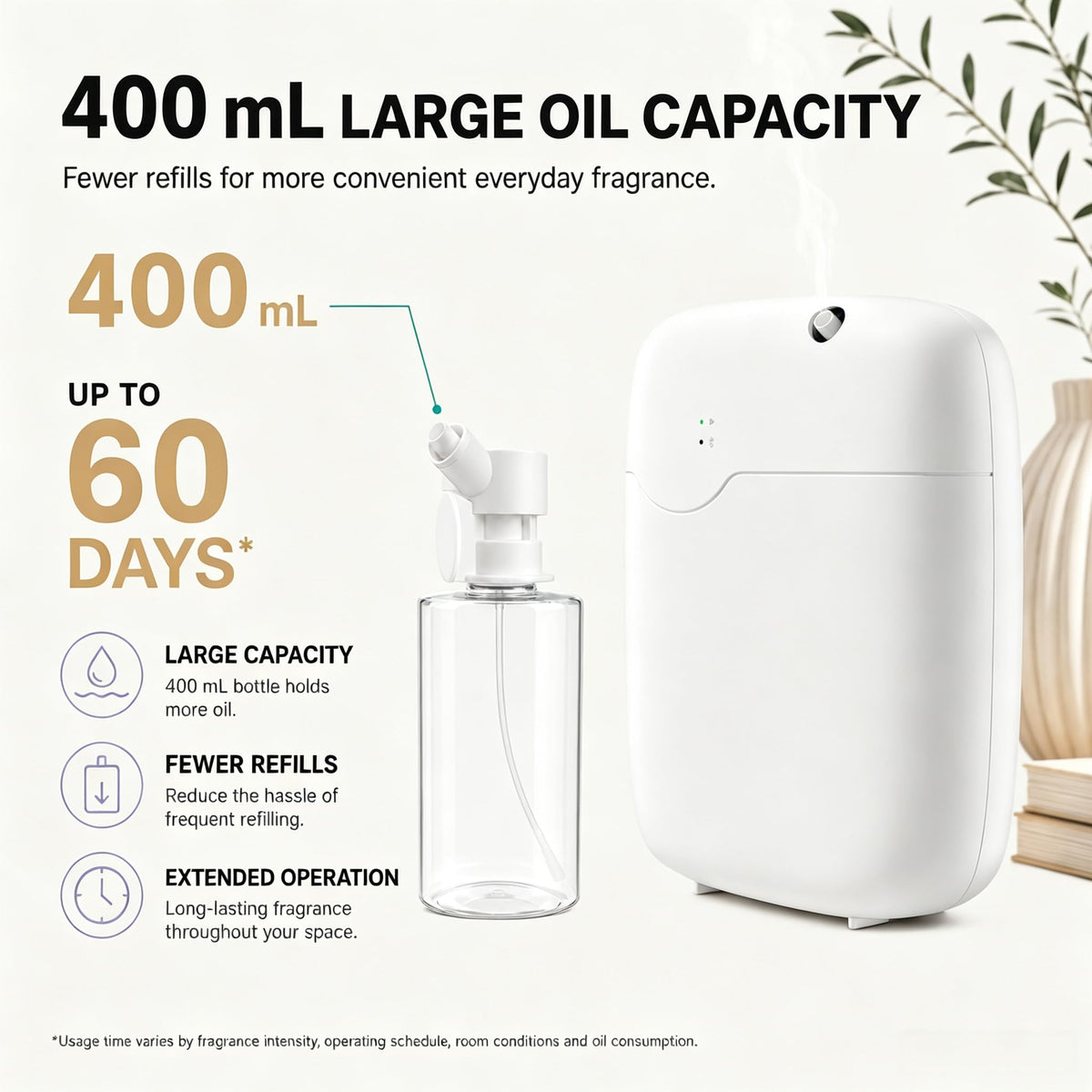 Waterless Essential Oil Diffuser for Home, Hotel, Large Room & Whole House