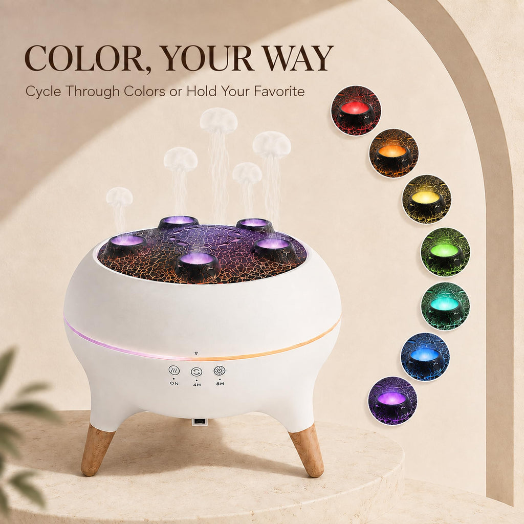 Essential Oil Diffuser 250ML Dancing Jellyfish Aromatherapy Diffuser Humidifier with 7 Colors LED Lights,Remote
