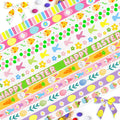 9 Pieces 3/8" Easter Ribbons Happy Easter Words Grosgrain Decor Ribbons 3 Yards, Easter Spring Rabbits Flowers Satin