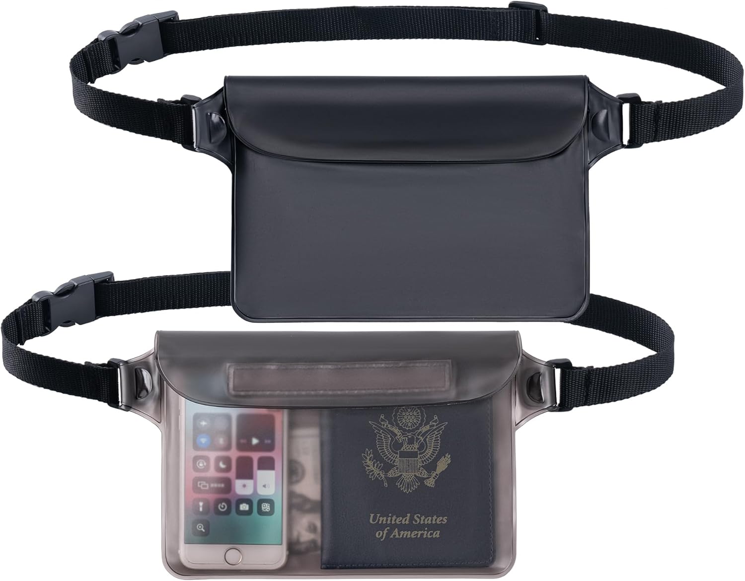 2-Pack Waterproof Pouch with Adjustable Waist Strap | Screen Touch Sensitive Dry Bag, Keep Your Phone and Valuables