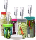Fermentation Lids, Fermentation Kit for Wide Mouth Jars, 6 Set Plastic Fermenting Lids with 6 Airlocks, 6 Silicone
