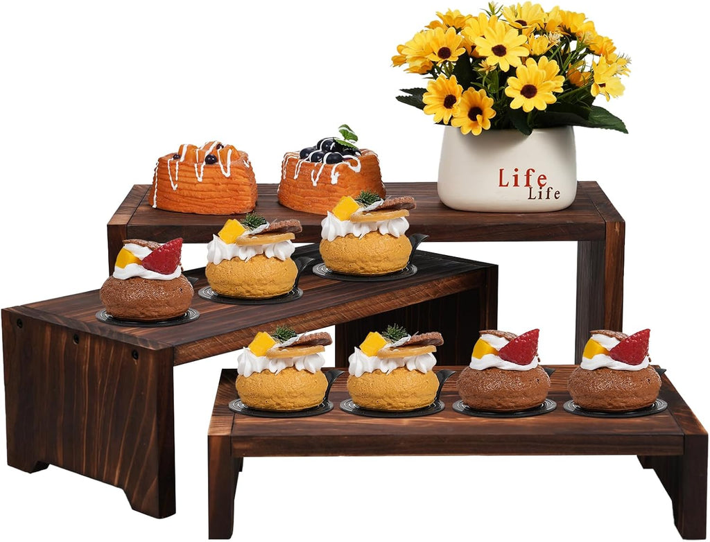 3-Tier Wooden Cupcake Stand & Display Risers