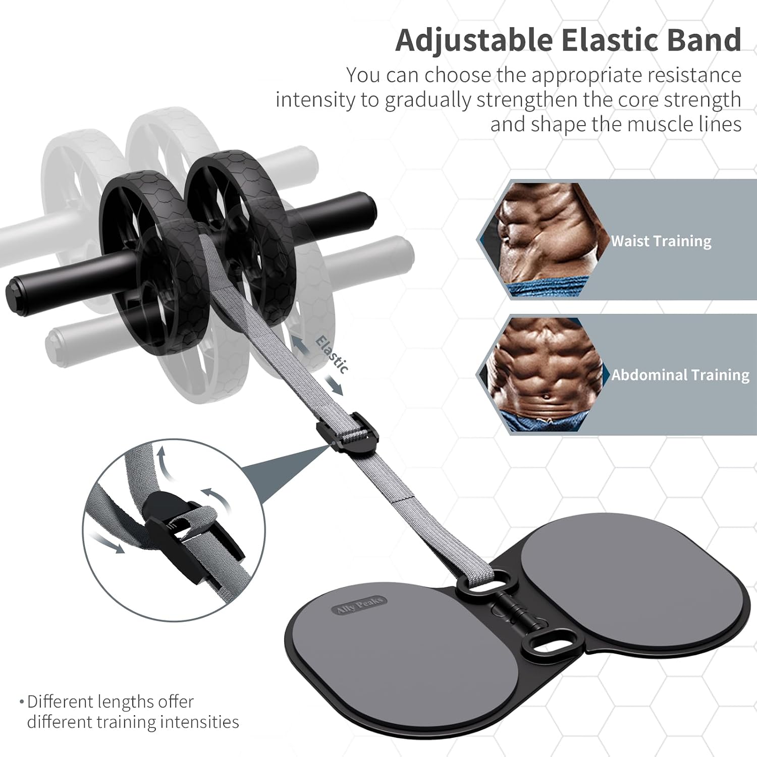Ab Roller Wheel with Adjustable Resistance，Automatic Rebound Abs & Core Workout Equipment for Beginners，All Levels &