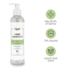 Scented Hand Sanitizer with Lemon Zest Scent - Moisturizing Clear Gel with Vitamin E & Antimicrobial Formula