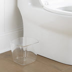 Clear Square Mini Wastebasket Trash Can | Garbage Container Bin for Bathrooms, Kitchens, Home Offices |