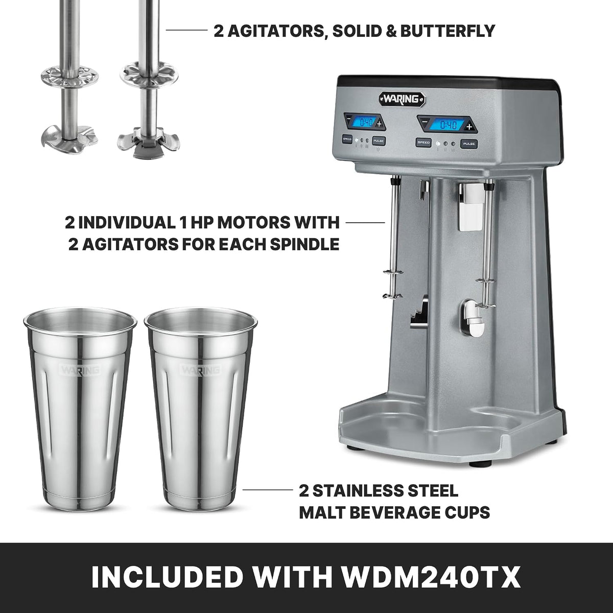 Heavy-Duty Double Spindle Drink Mixer