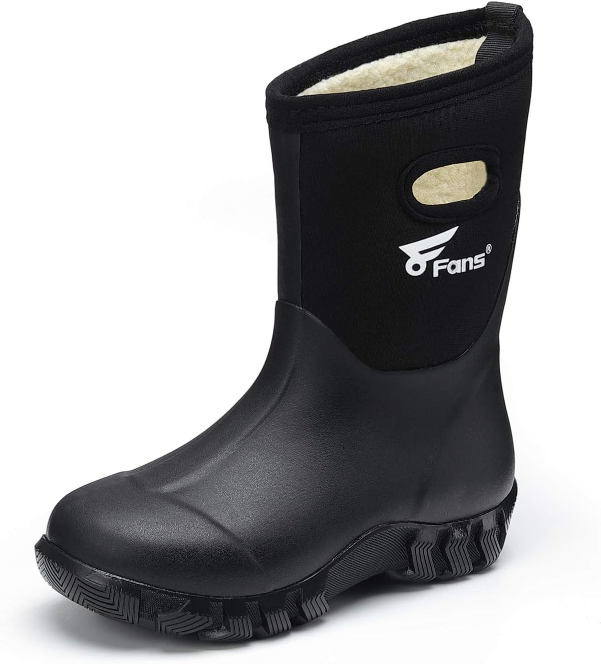 Kids Rubber Boots 100% Waterproof Fishing Hunting Neoprene Winter Snow Rain Boots with Warm Liners for Boys and Girls