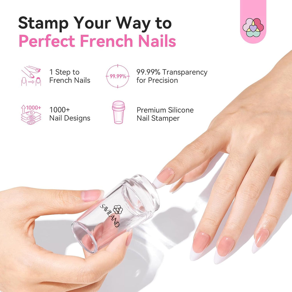 French Tip Tool Silicone Nail Stamper 4PCS