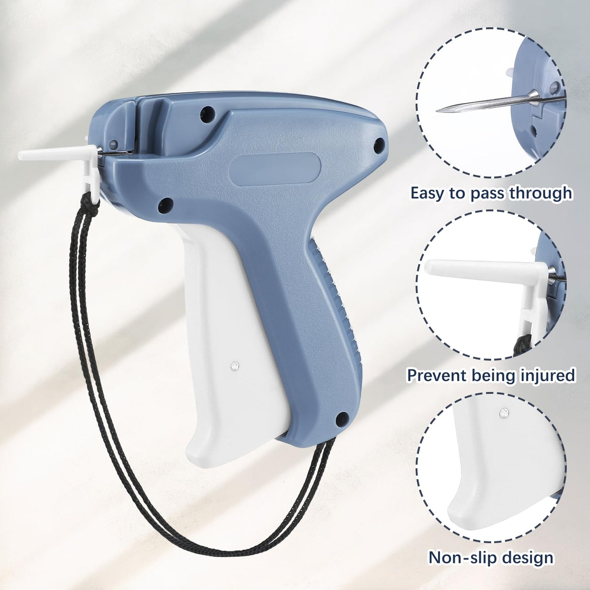 3 Pcs Tagging Gun Applicator with 15 Steel Needles,Blue