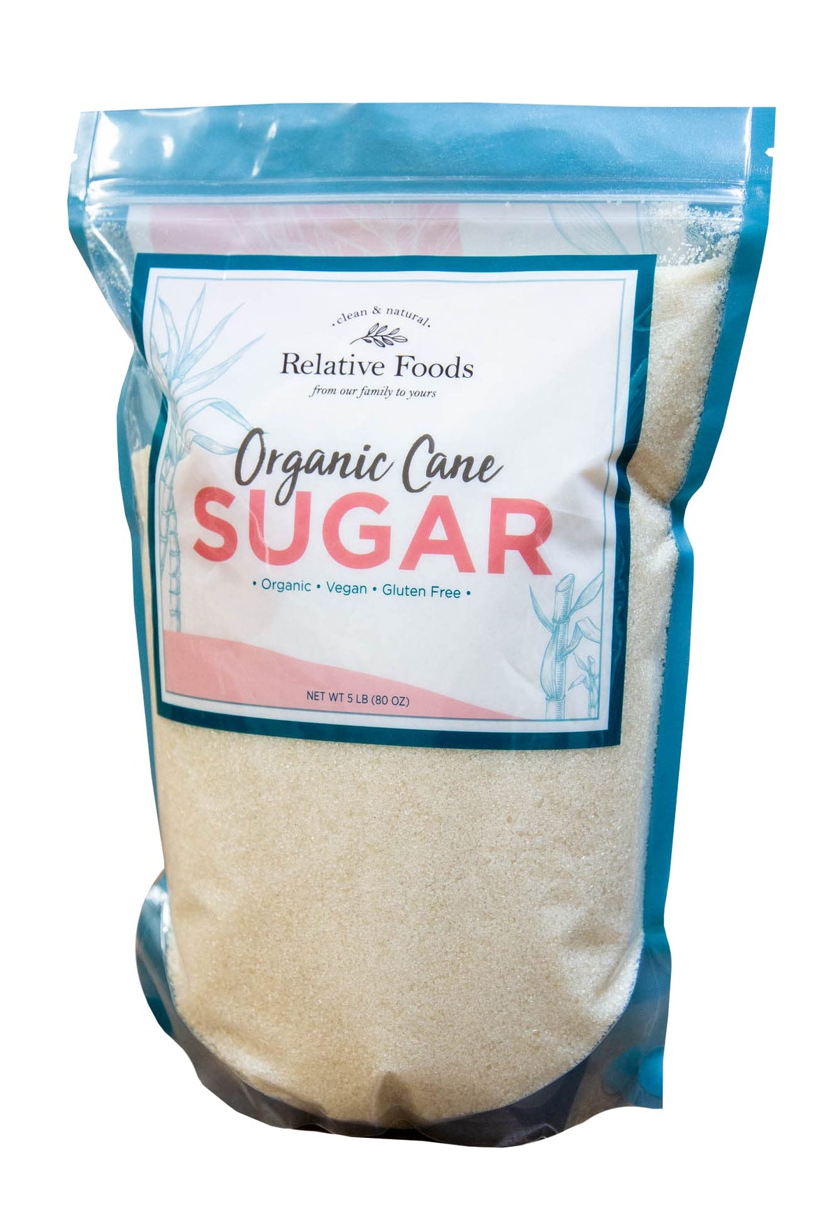 Organic Cane Sugar Crystals, Vegan, 5 lb