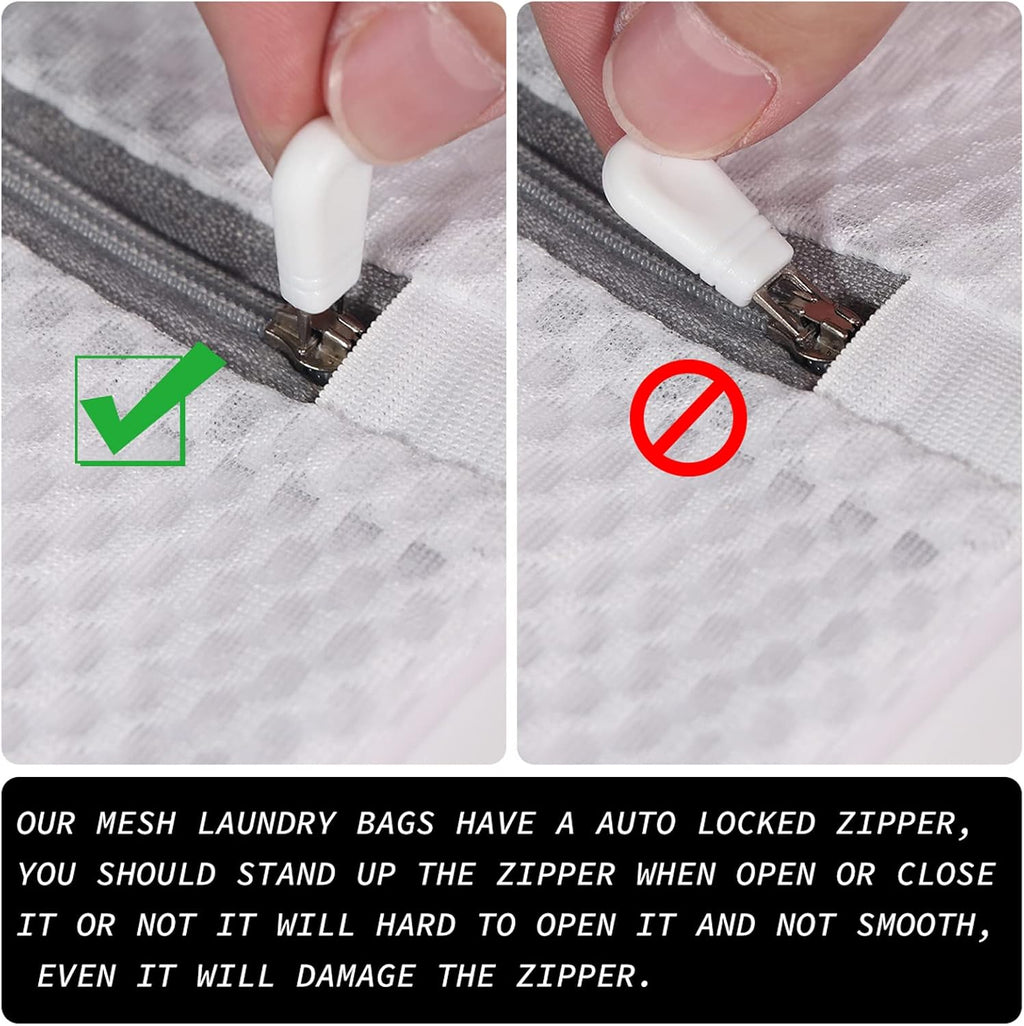 3Pcs Durable Honeycomb Mesh Laundry Bags for Delicates 125gsm Net Fabric Durable and Reusable Delicate Wash