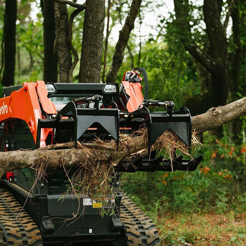 48" Economy Series Root Grapple Bucket Attachment, Universal SSQA Connection, Single 3,000 PSI Cylinder with Cylinder