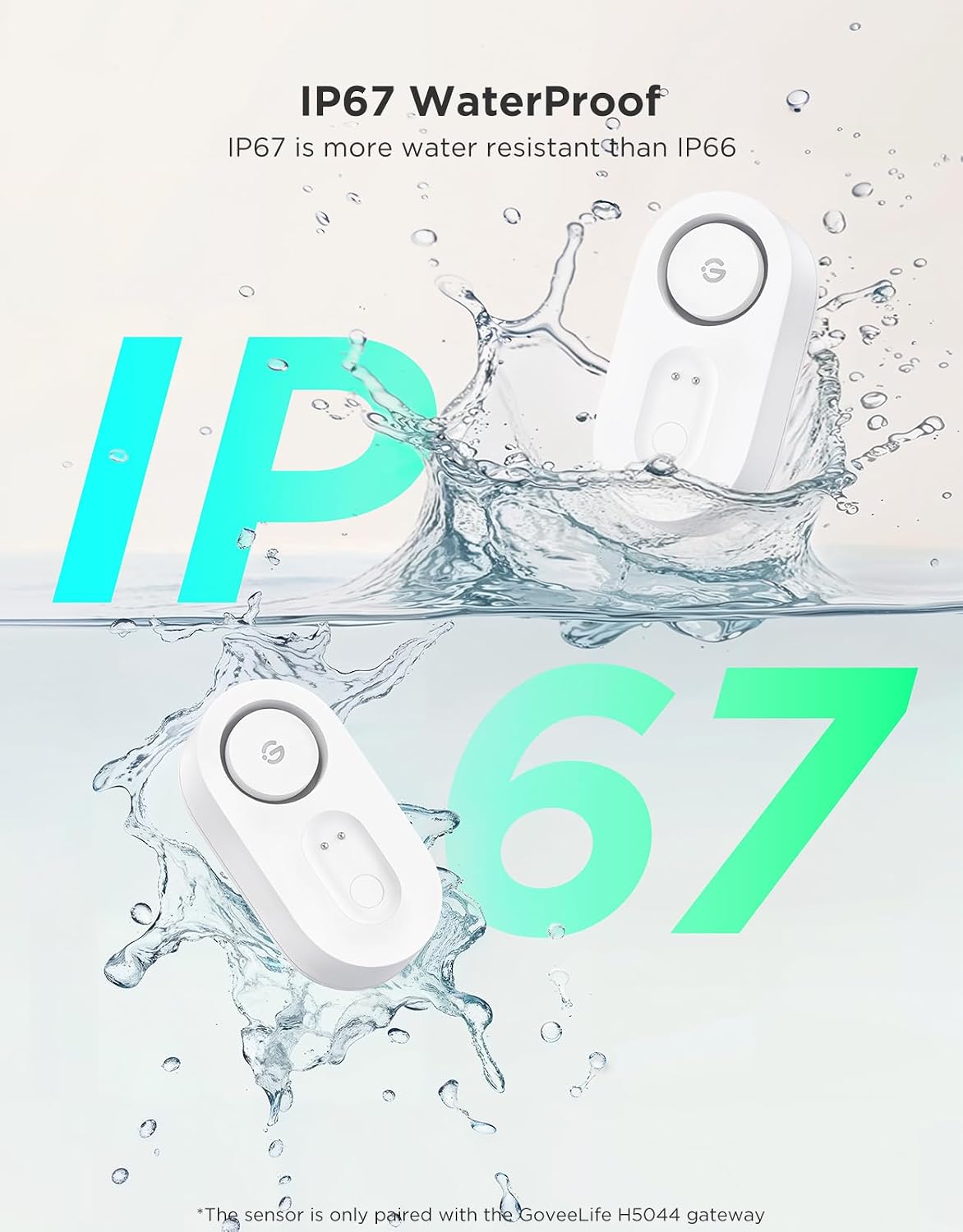 Upgraded Water Leak Detector with 105dB Adjustable Alarm, 1 Pack | Dual probes detect leaks, 5Yr Battery Life, IP67