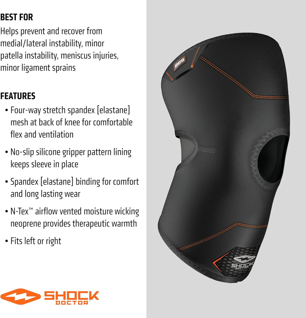 Knee Brace Compression Sleeve Support (1 Unit). Helps Pain / Healing from Arthritis, Bursitis, Tendonitis, Meniscus