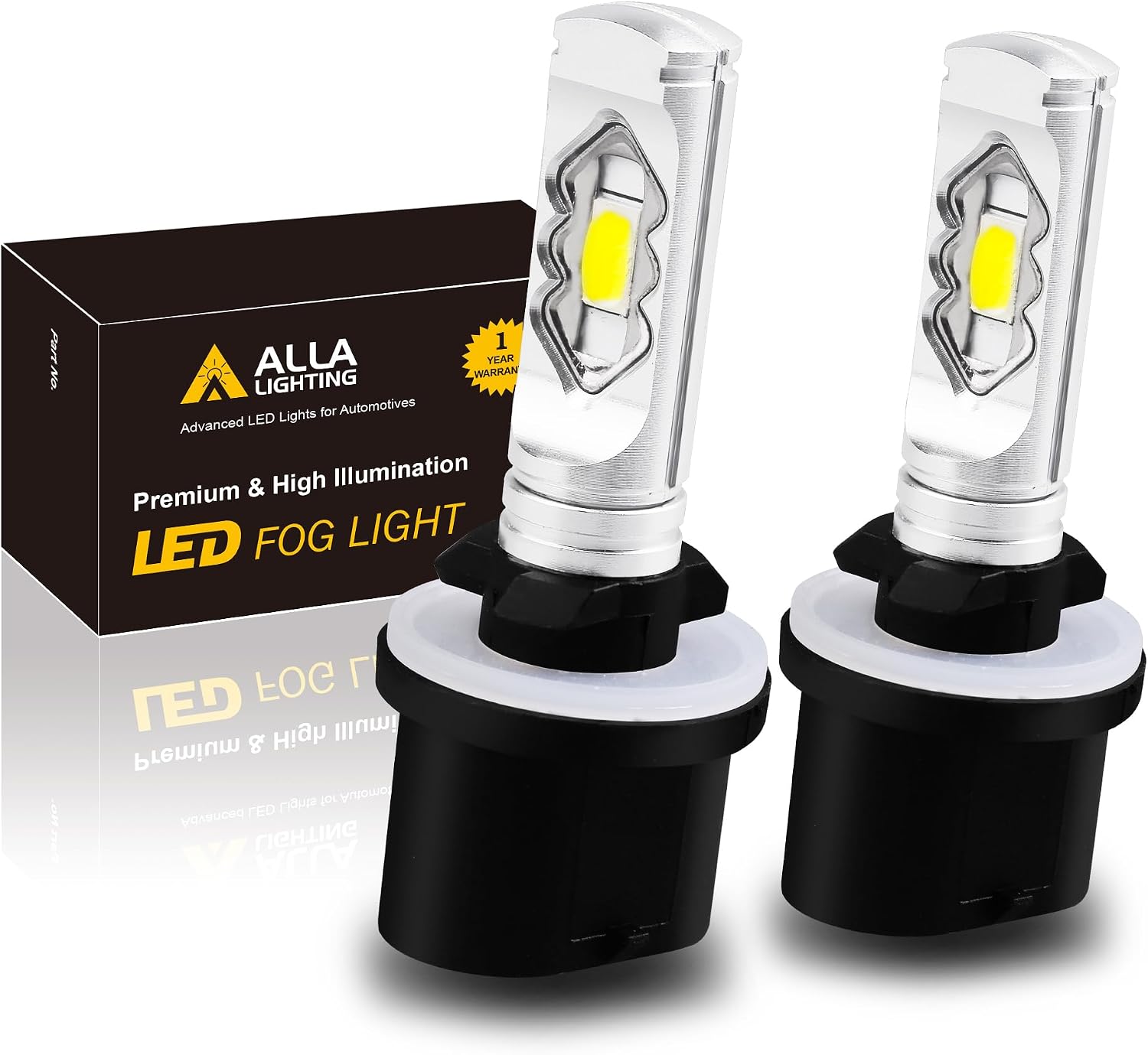 3800lm 899 880 LED Fog Light Bulbs, Super Bright PG13 Base 884 885 887 893 H27 H32, ETI 56-SMD (6000K Xenon White)