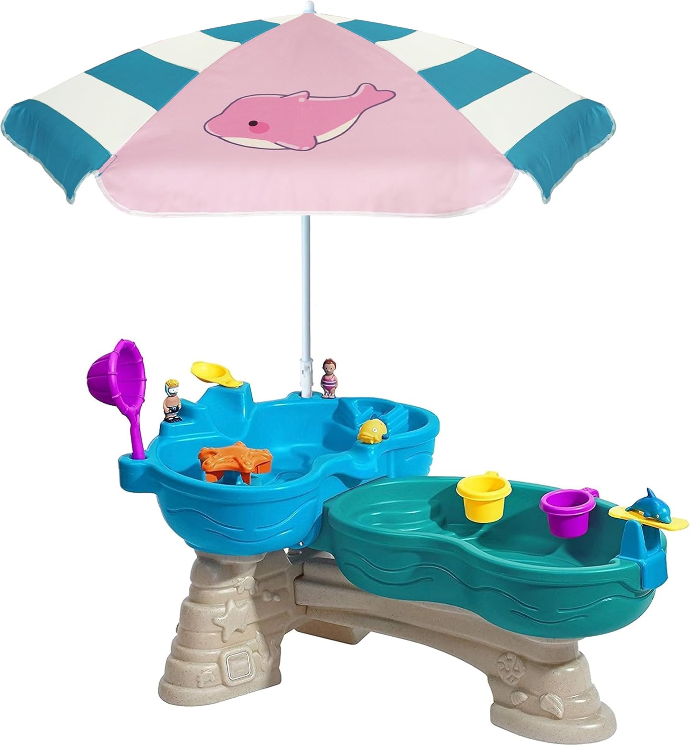 47 Inch Seaside Beach Umbrella for Sand Box Water Table - Kids shade Umbrella for children Beach Camping Garden