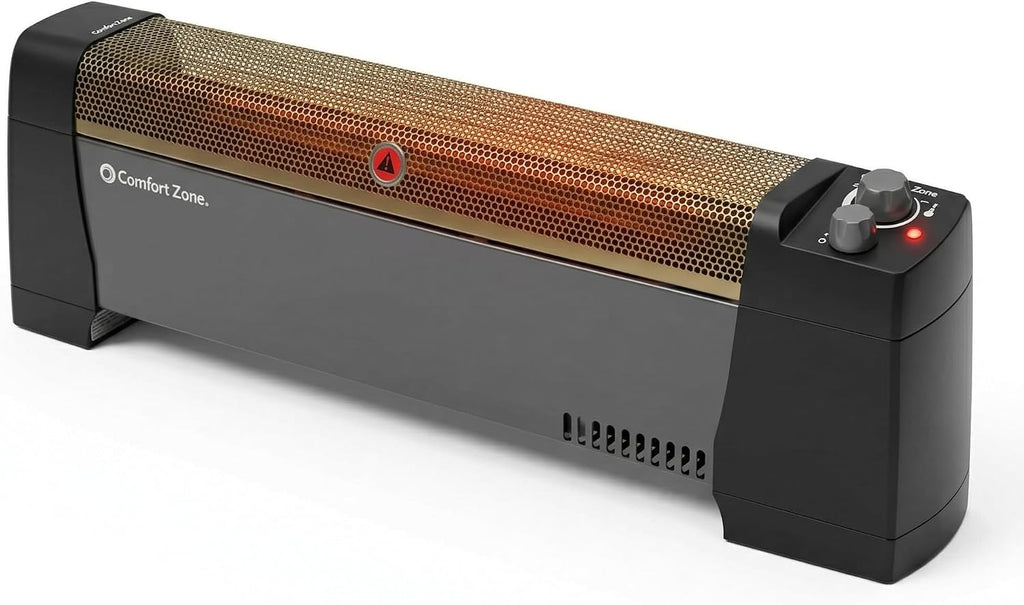 Comfort Zone Convection Baseboard Space Heater with Manual Thermostat | Convection baseboard heater with 2 heat
