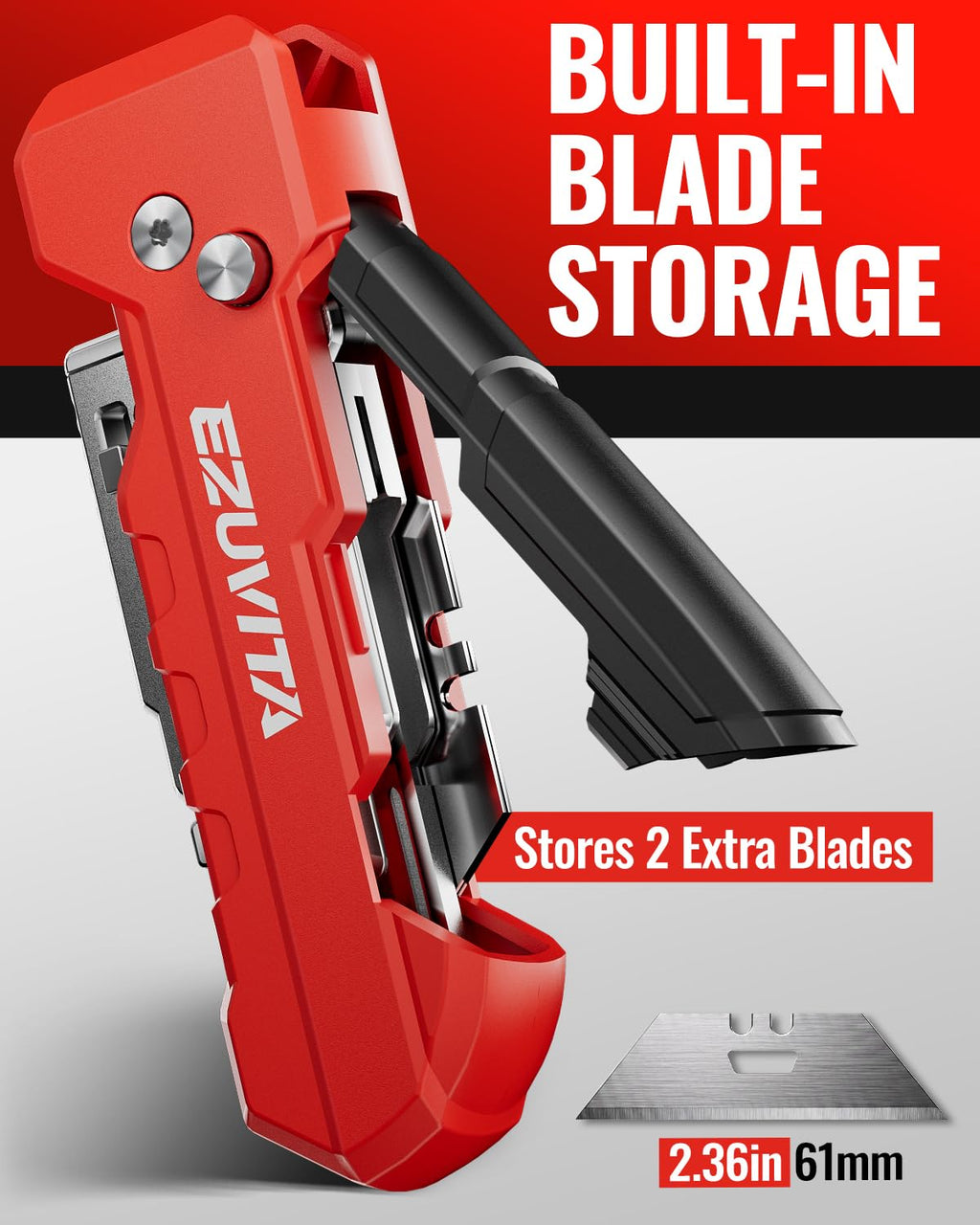 2-in-1 Folding Utility Knife & Scraper with 13 SK5 Blades