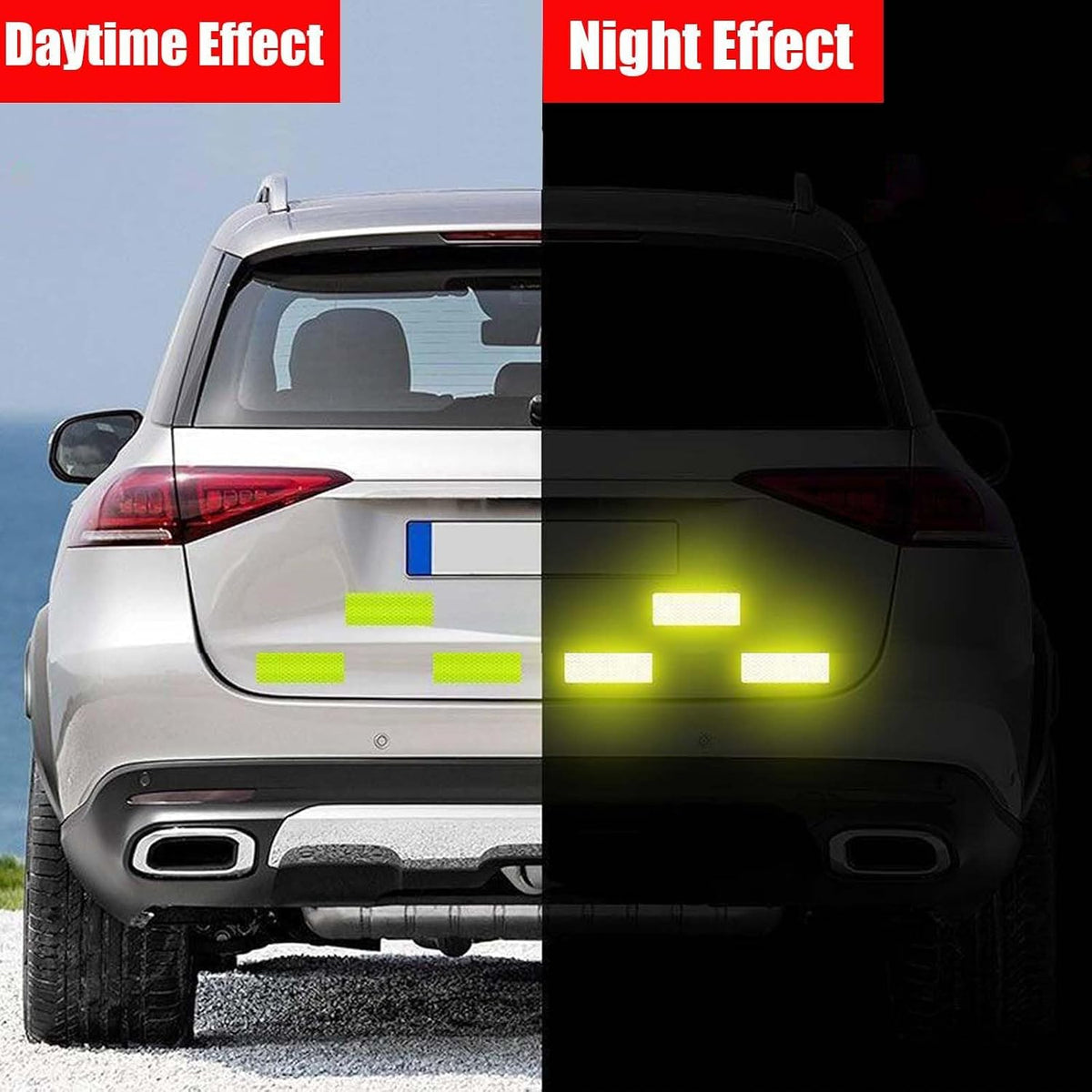 Blue Super Reflective Stickers, 30 Pcs Waterproof Safety Tape,3.15" x 1.18"