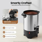 Coffee Urn 5.2L, 40 Cup Commercial Coffee Maker with Reusable Strainer