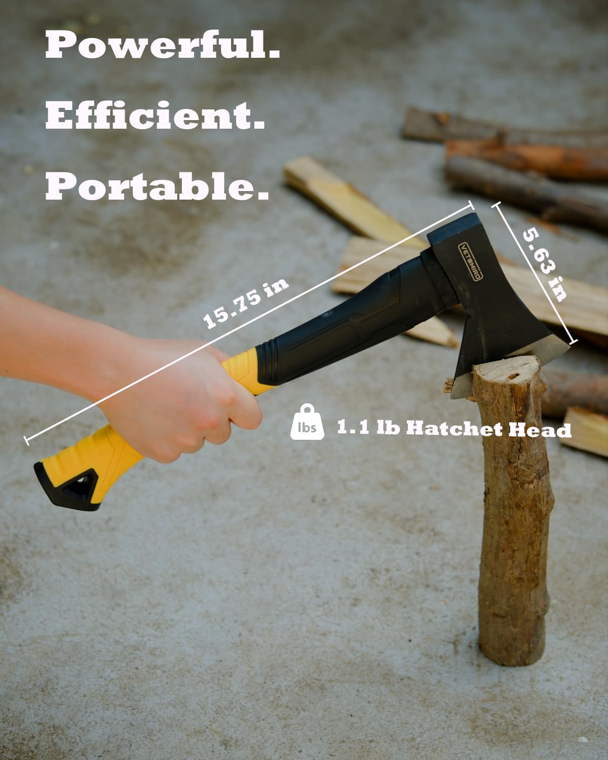 15" Camping Axe, Forged Steel Hatchet Hand Axe for Wood Splitting | Sharp Blade for Kindling Chopping, Camping &