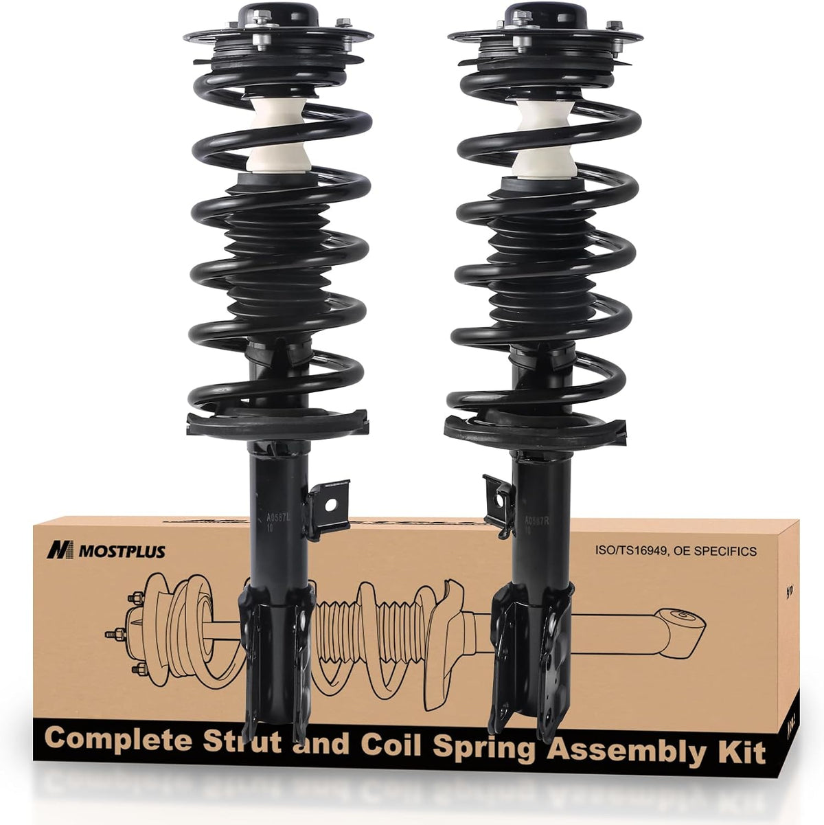 MOSTPLUS Front Struts Assembly Compatible with 2010-2017 Chevy Equinox 272527 272526 Coil Spring Shocks Absorbers
