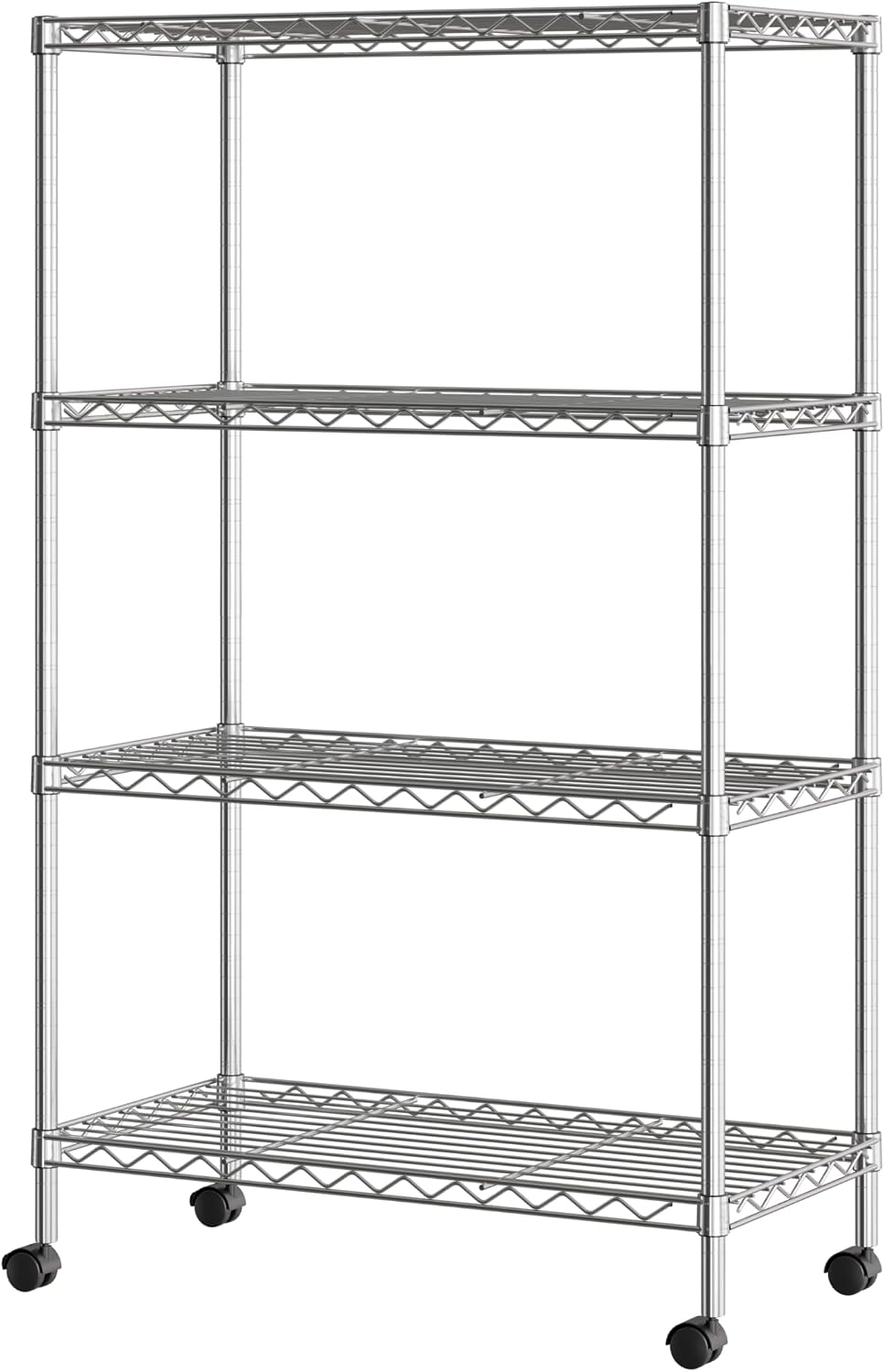 4-Tier Steel Wire Shelving, 30" W x 14" D x 49.5" H