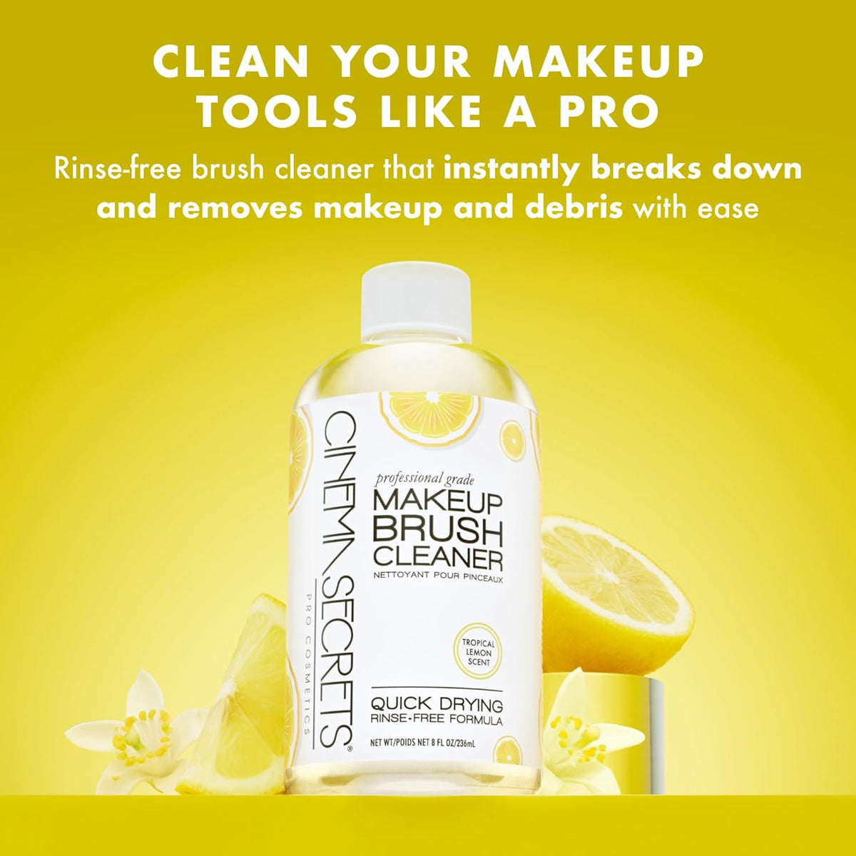 Original Makeup Brush Cleaner Solution - Professional Cleanser for Makeup Brushes - Quick-Drying, Rinse-Free Formula