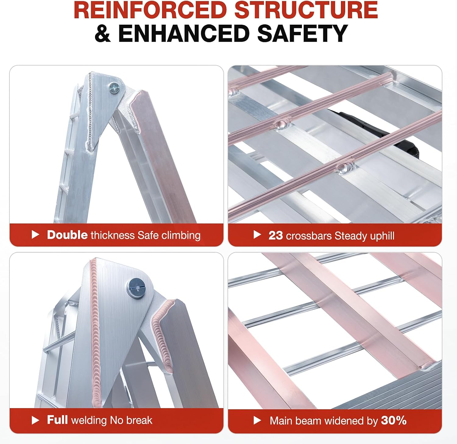 Aluminum Folding Loading Ramps, 1800 lbs Capacity Truck Ramps for Pickup Trucks Bed, Trailers Ramp with Load Straps