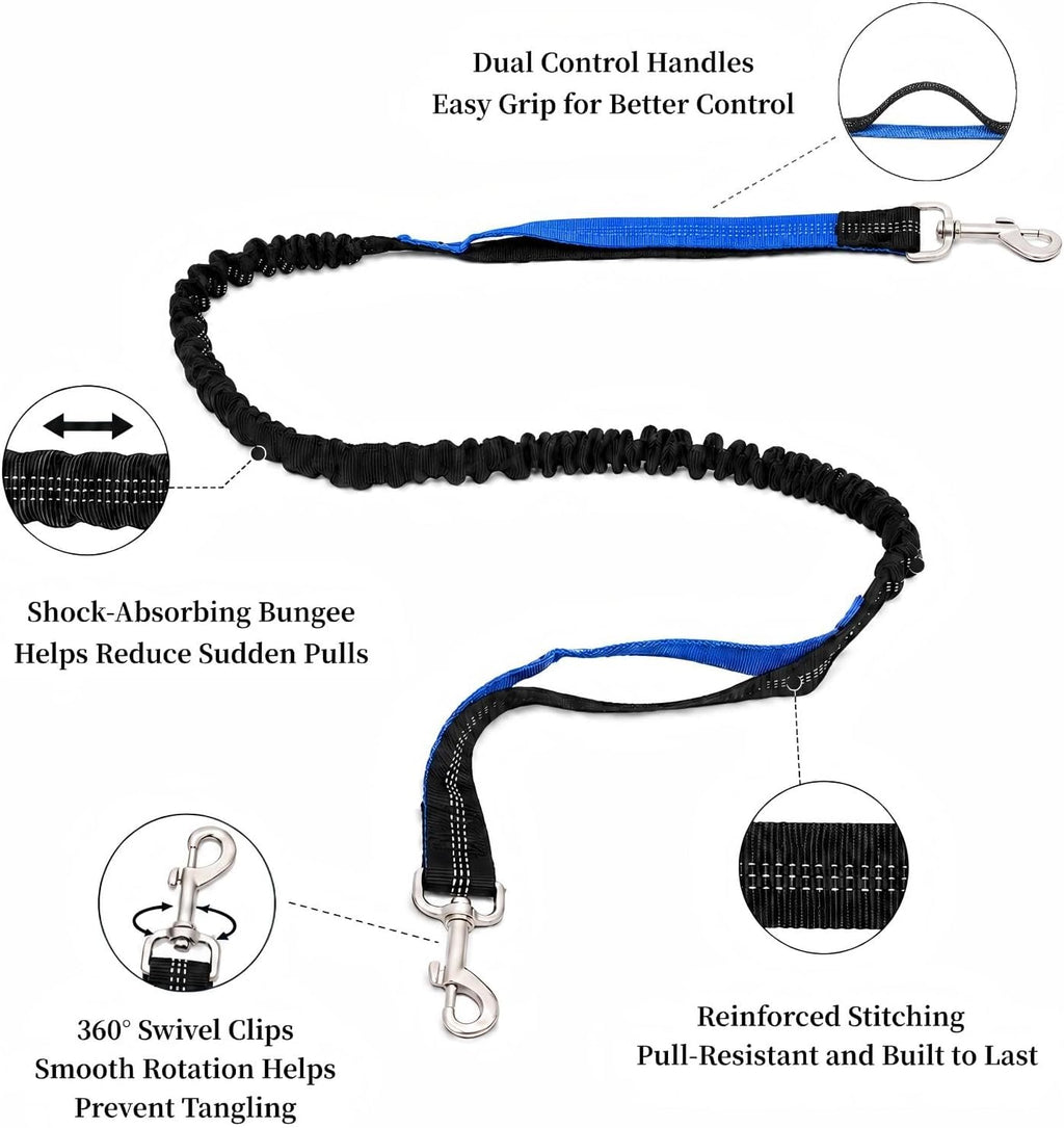 Hands Free Dog Leash with Running Belt for Walking, Running and Hiking