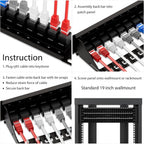 iwillink Patch Panel 24 Port, Cat6 Patch Panel UTP 19-Inch with Back Bar