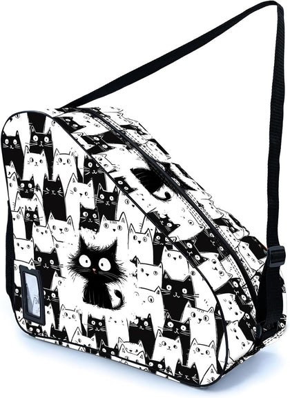 Camo Print Skate Bag For Ice Roller Inline Skates With Adjustable Shoulder Strap Fit Women Men Adults