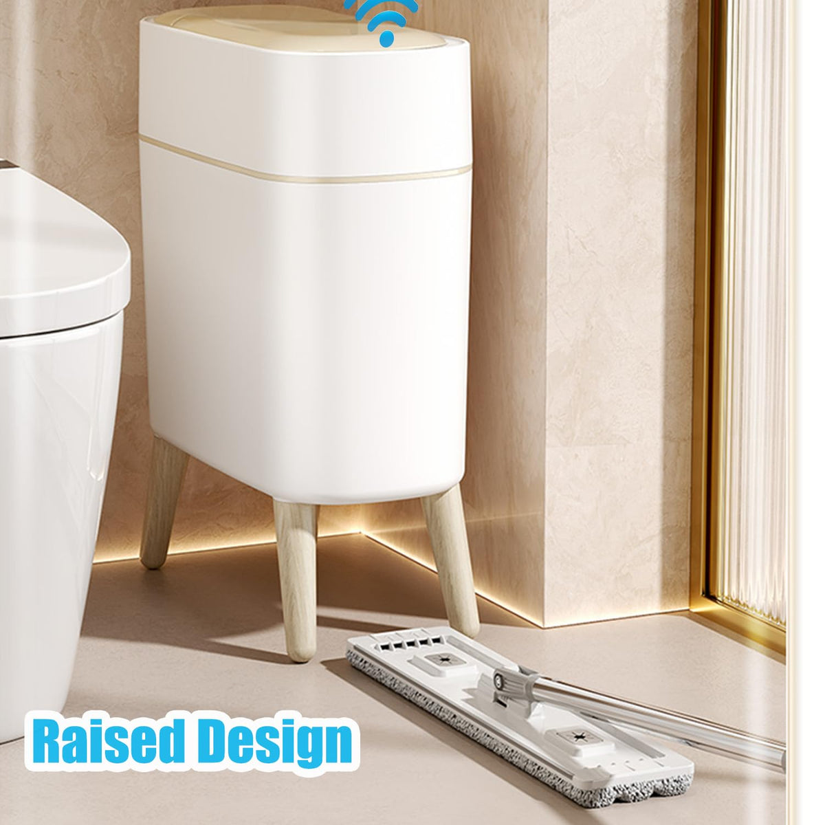 Motion Sensor Bathroom Trash Can with Lid - 2.5 Gal Smart Trash Bin