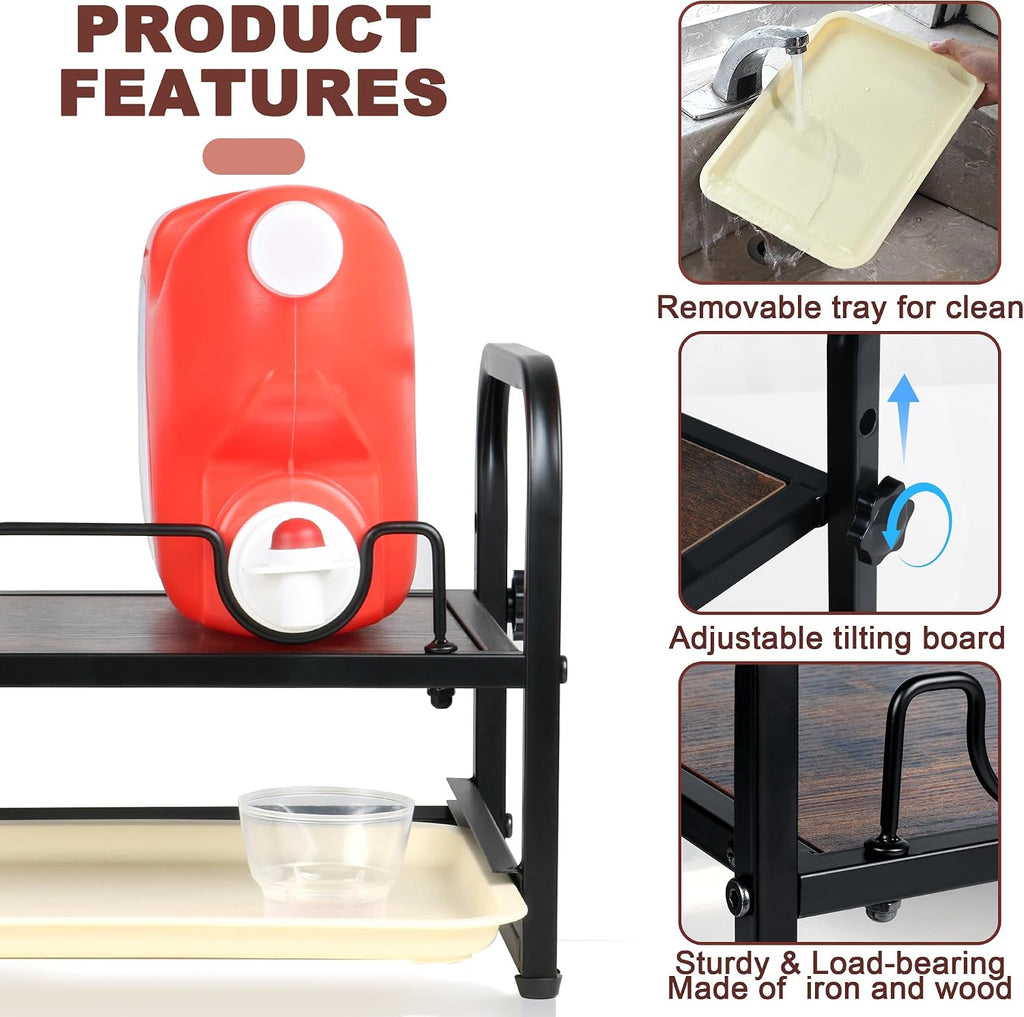 Laundry Detergent Holder & Laundry Detergent Soap Dispenser - Liquid Laundry Detergent Organizer with Drip Tray &