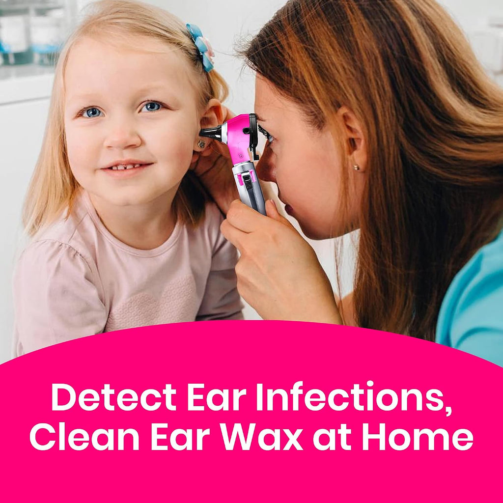 ZetaLife Otoscope - Ear Scope with Light, Ear-Infection Detector, Pocket Size (Pink Color)