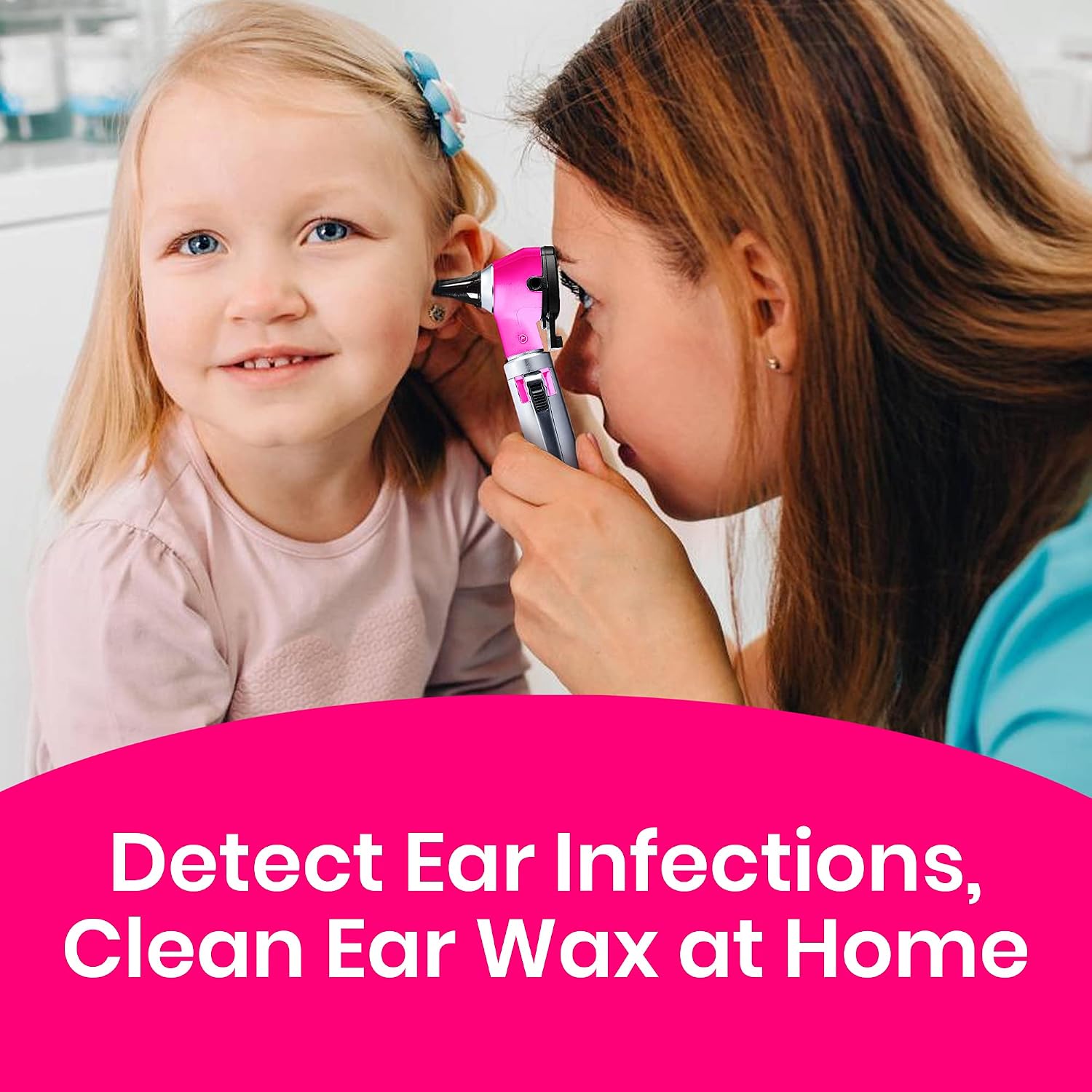 ZetaLife Otoscope - Ear Scope with Light, Ear-Infection Detector, Pocket Size (Pink Color)