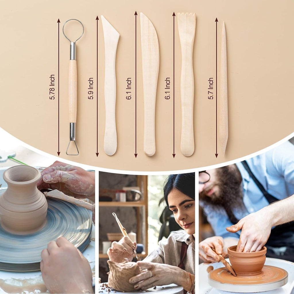 27 Pcs Polymer Clay Sculpting Tools Kit for Adults, Light Yellow | Multi-Functional for Carving, Dotting & Molding
