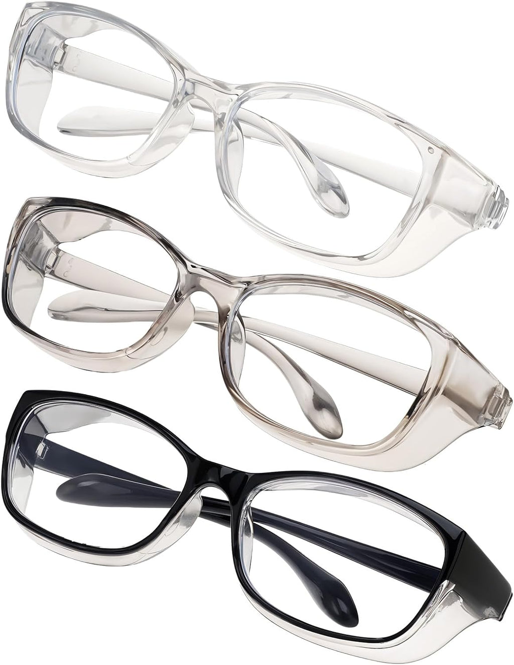 3 Pcs Nurses Goggles Light Lab Goggles Protective Glasses Eyewear Anti Fog Blue Square Stylish Cute Anti Dust Scratch