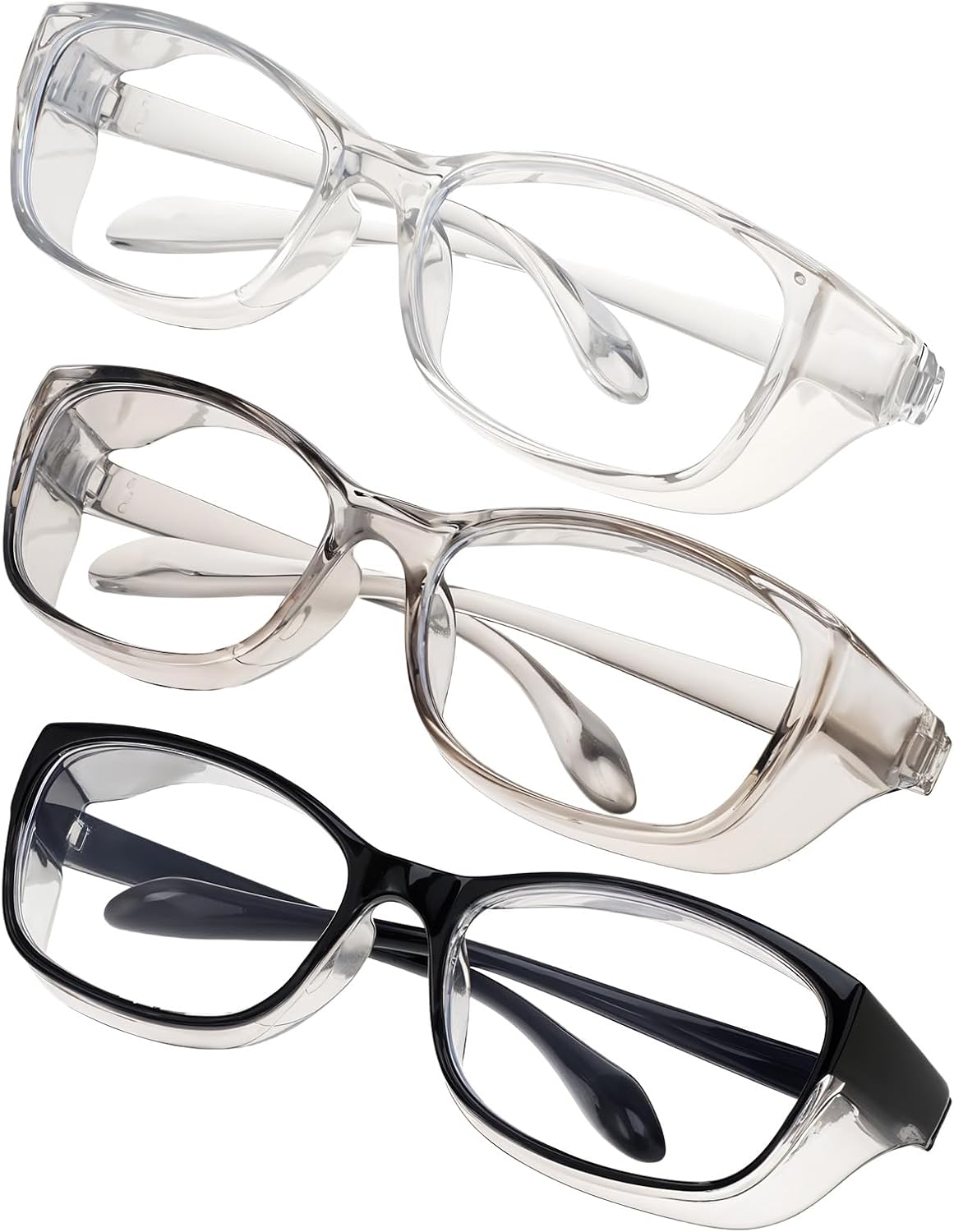3 Pcs Nurses Goggles Light Lab Goggles Protective Glasses Eyewear Anti Fog Blue Square Stylish Cute Anti Dust Scratch