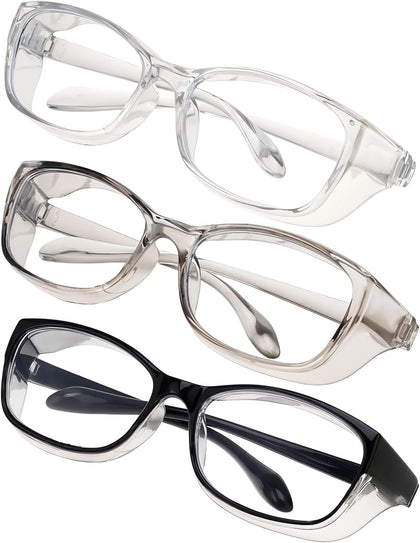 3 Pcs Nurses Goggles Light Lab Goggles Protective Glasses Eyewear Anti Fog Blue Square Stylish Cute Anti Dust Scratch