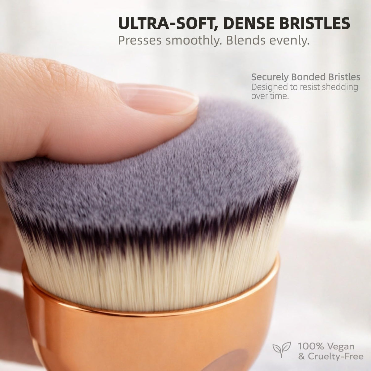 Angled Kabuki Foundation Brush – High-Density Face & Body Blending Makeup Brush for Liquid Foundation, Bronzing