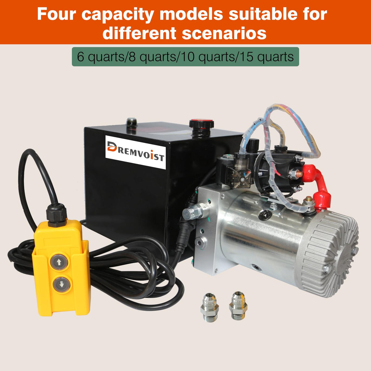 Dremvoist 6 Quart Electric Hydraulic Pump, Double Acting Hydraulic Pump