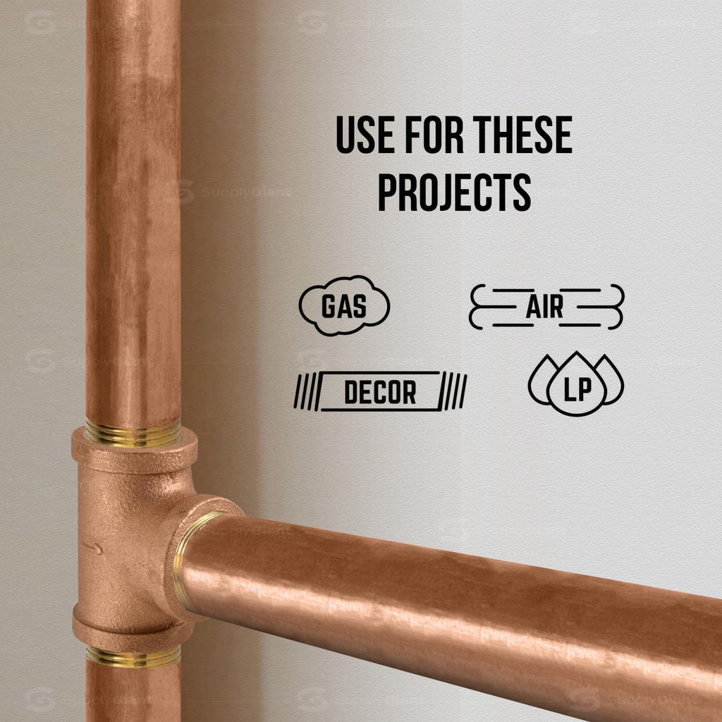 Supply Giant NPBR1245 4-1/2" Long Brass Nipple Pipe Fitting with 1/2" Nominal Diameter and NPT Ends