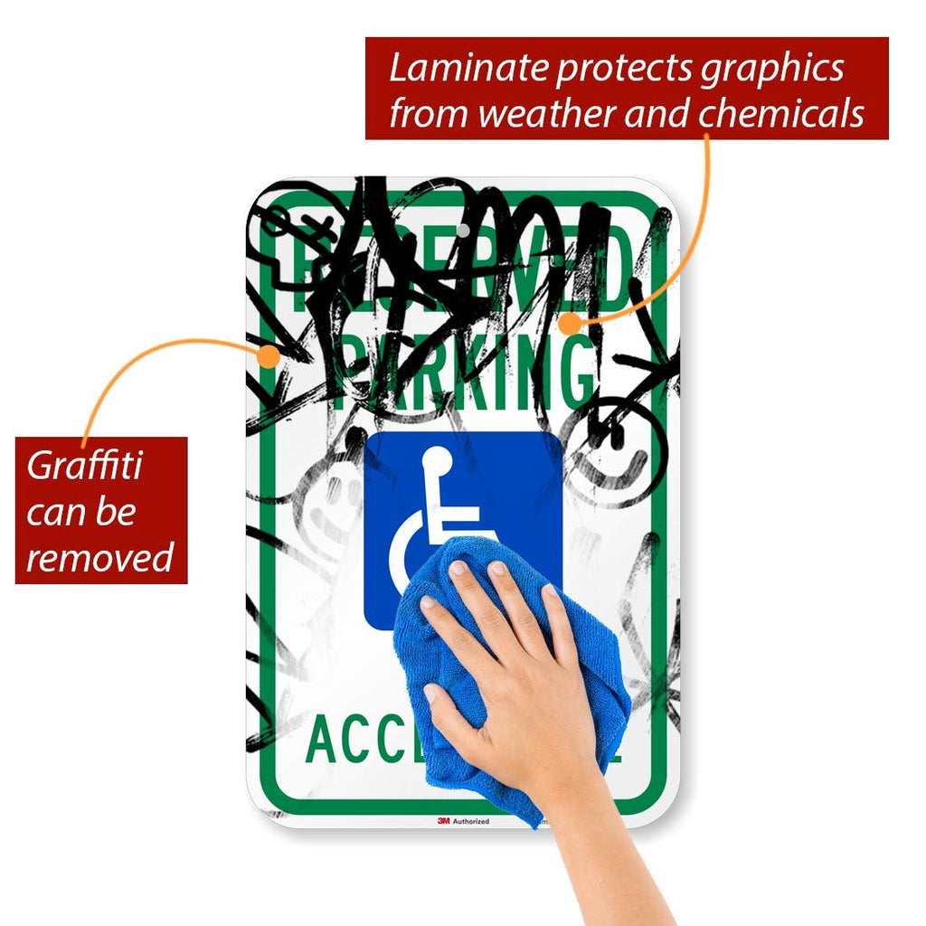 "Reserved Parking - Van Accessible" Handicap Parking Sign | 12" x 18" 3M High Intensity Grade Reflective Aluminum