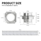 Magnetic Dryer Vent Coupling Connector Kit Double-sided 4" Duct Hose -180